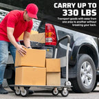 Heavy Duty Foldable Push Cart Dolly | 330 lbs. Capacity | Upgraded Collapsible Hand Truck Folding Platform with, alternate