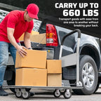 Heavy Duty Foldable Push Cart Dolly | 660 lbs. Capacity | Upgraded Collapsible Hand Truck Folding Platform with, alternate