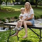 Heavy Duty Folding Table, Sturdy Portable Foldable Table with Safety Lock, Indoor Outdoor Use for Camping Party, alternate