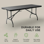 Heavy Duty Folding Table, Sturdy Portable Foldable Table with Safety Lock, Indoor Outdoor Use for Camping Party, alternate