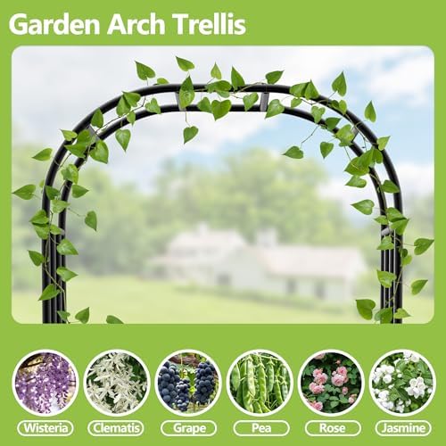 Heavy Duty Garden Arch Arbor Trellis 94.5" H*63" L(16MM Pipe), alternate view 6