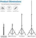 Heavy Duty Light Stand 10ft/3m Adjustable Spring Cushioned Tripod, alternate view 2