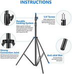 Heavy Duty Light Stand 10ft/3m Adjustable Spring Cushioned Tripod, alternate view 3