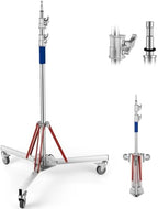 Heavy Duty Light Stand C Stand with Casters, Adjustable Tripod Stand with 100% Stainless Steel, Photography