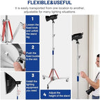 Heavy Duty Light Stand C Stand with Casters, Adjustable Tripod Stand with 100% Stainless Steel, Photography, alternate view 5