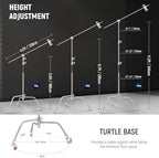 Heavy Duty Light Stand, Metal 11.15ft/3.4m Adjustable Photography C Stand Tripod with Boom Arm Built in Spring, alternate