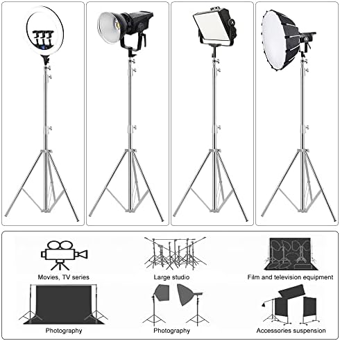 Heavy Duty Light Stand Tripod Stand for Photography, 9.19 Feet/2.8m Stainless Steel Light Tripods for Softbox, alternate view