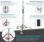 Heavy Duty Light Stand with Casters, 100% Stainless Steel Tripod, alternate view 4