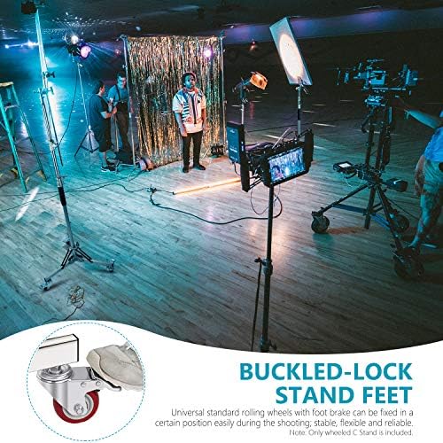 Heavy Duty Light Stand with Casters, 100% Stainless Steel Tripod, alternate view 7
