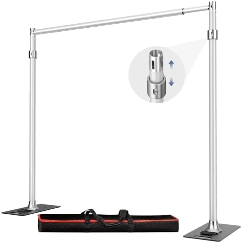 Heavy Duty Pipe and Drape Backdrop Stand 9.2x9.2ft, Silver in 9.2x9.2ft in Silver