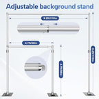 Heavy Duty Pipe and Drape Backdrop Stand 9.2x9.2ft, Silver in 9.2x9.2ft in Silver, alternate view 2