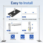 Heavy Duty Pipe and Drape Backdrop Stand 9.2x9.2ft, Silver in 9.2x9.2ft in Silver, alternate view 5