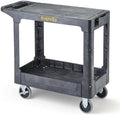 Heavy Duty Plastic Flat Top Mail Utility Cart, 37 x 18.8 in, Gray in Gray