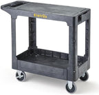 Heavy Duty Plastic Flat Top Mail Utility Cart, 37 x 18.8 in, Gray in Gray