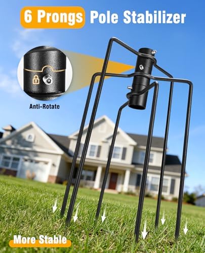 Heavy Duty Pole Stabilizer Stand Base with 6 Prongs for 1′′ Pole, alternate view 4