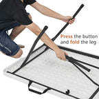 Heavy Duty Portable Folding Table, 6 ft, Indoor & Outdoor, Fold-in-Half Design with Carrying Handle, White in, alternate view