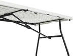 Heavy Duty Portable Folding Table, 6 ft, Indoor & Outdoor, Fold-in-Half Design with Carrying Handle, White in, alternate view