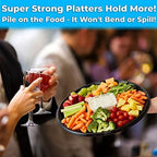 Heavy Duty, Recyclable 16 in. Serving Tray and Lid 3pk. Large, Black Plastic Party Platters with Clear Lids, alternate view 4