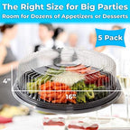 Heavy Duty, Recyclable 16 in. Serving Tray and Lid 5pk. Large, Black Plastic Party Platters with Clear Lids, alternate view 3