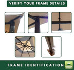 Heavy Duty Reinforced Replacement Canopy Top Cover Compatible with The GZ584 Kingsbury 10' x 13' Gazebo, alternate view 7