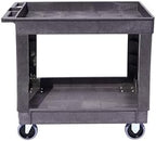 Heavy-Duty Rolling Storage Cart with Open Plastic Shelves and Tall Lip, 500 LB Capacity Utility Cart with Tray, alternate