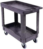 Heavy-Duty Rolling Storage Cart with Open Plastic Shelves and Tall Lip, 500 LB Capacity Utility Cart with Tray, alternate