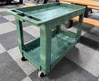 Heavy-Duty Rolling Storage Cart with Open Plastic Shelves and Tall Lip, 500 LB Capacity Utility Cart with Tray, alternate