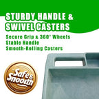 Heavy-Duty Rolling Storage Cart with Open Plastic Shelves and Tall Lip, 500 LB Capacity Utility Cart with Tray, alternate