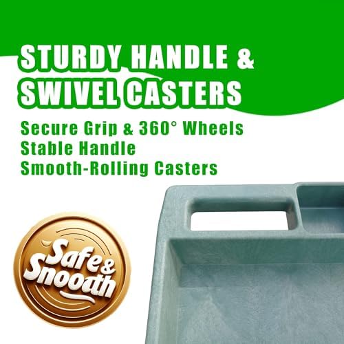 Heavy-Duty Rolling Storage Cart with Open Plastic Shelves and Tall Lip, 500 LB Capacity Utility Cart with Tray, alternate