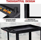 Heavy Duty Rolling Utility Cart, 2 Tier Service Cart with Wheels, Ergonomic Storage Handle, 550 LBS Capacity, alternate view
