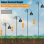 Heavy Duty Shepherds Hook 92" Triple Hooks - Metal 5-Prong Base, Adjustable (44/60/76/92") - 15lb Capacity Bird, alternate