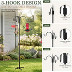 Heavy Duty Shepherds Hook 92" Triple Hooks - Metal 5-Prong Base, Adjustable (44/60/76/92") - 15lb Capacity Bird, alternate