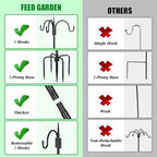 Heavy Duty Shepherds Hook 92" Triple Hooks - Metal 5-Prong Base, Adjustable (44/60/76/92") - 15lb Capacity Bird, alternate