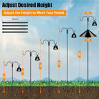Heavy Duty Shepherds Hook Squirrel-Proof Bird Feeder Pole 108" Double Hooks 5-Prong Base & 19" Baffle for, alternate view 3
