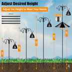 Heavy Duty Shepherds Hook Squirrel-Proof Bird Feeder Pole 92" Four Hooks 5-Prong Base & 19" Baffle for Outdoor, alternate