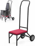 Heavy Duty Stacking and Banquet Chair Dolly Hand Truck with Oversized Rubber Wheels and Cushion for 8-10 Chairs