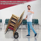 Heavy Duty Stacking and Banquet Chair Dolly Hand Truck with Oversized Rubber Wheels and Cushion for 8-10 Chairs, alternate
