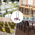 Heavy Duty Stacking and Banquet Chair Dolly Hand Truck with Oversized Rubber Wheels and Cushion for 8-10 Chairs, alternate
