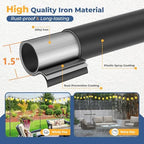 Heavy Duty String Light Poles 8 FT (2 Pack) - Outdoor Patio Deck Light Poles for Outside with Anchor Base and, alternate view