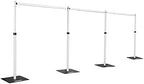 Hecis 10x30Ft Pipe and Drape Stand, Heavy Duty Backdrop Stand, 6-10' Tall x 10-30' Wide Adjustable Pipe and