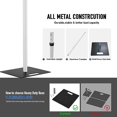Hecis 10x30Ft Pipe and Drape Stand, Heavy Duty Backdrop Stand, 6-10' Tall x 10-30' Wide Adjustable Pipe and, alternate view 5
