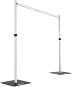 Hecis Heavy Duty Backdrop Stand, 10x10ft Pipe and Drape Stand Kit, Adjustable Arch Backdrop Stand, Back Drop