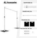 Hecis Heavy Duty Backdrop Stand, 10x10ft Pipe and Drape Stand Kit, Adjustable Arch Backdrop Stand, Back Drop, alternate view