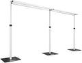Hecis Heavy Duty Backdrop Stand, 10x20Ft Double Crossbar Pipe and Drape Stand Kit, Adjustable Banner Stand, Back