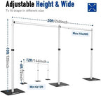 Hecis Heavy Duty Backdrop Stand, 10x20Ft Double Crossbar Pipe and Drape Stand Kit, Adjustable Banner Stand, Back, alternate