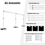 Hecis Heavy Duty Backdrop Stand, 10x20Ft Double Crossbar Pipe and Drape Stand Kit, Adjustable Banner Stand, Back, alternate