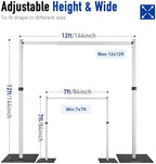Hecis Heavy Duty Backdrop Stand,12x12ft Double Crossbar Pipe and Drape Stand, arch backdrop stand, Back Drop, alternate view