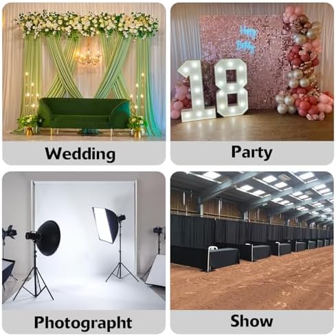 Hecis Pipe and Drape Backdrop Stand,8ft x 10ft Backdrop Stand, Adjustable Metal Heavy Duty Wedding Background, alternate view