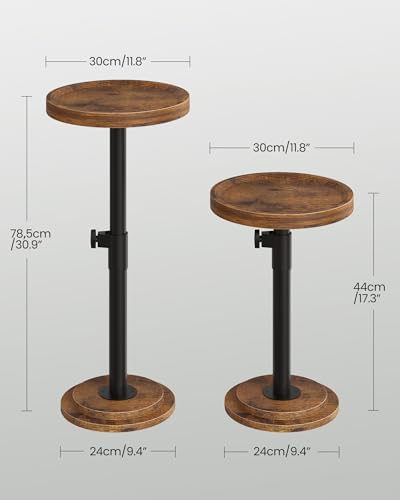 Height Adjustable Drink Table, Small Round Side Table, Pedestal Martini Table with Thickened Base, for Small, alternate view