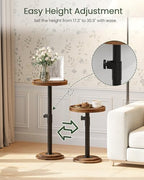 Height Adjustable Drink Table, Small Round Side Table, Pedestal Martini Table with Thickened Base, for Small, alternate view